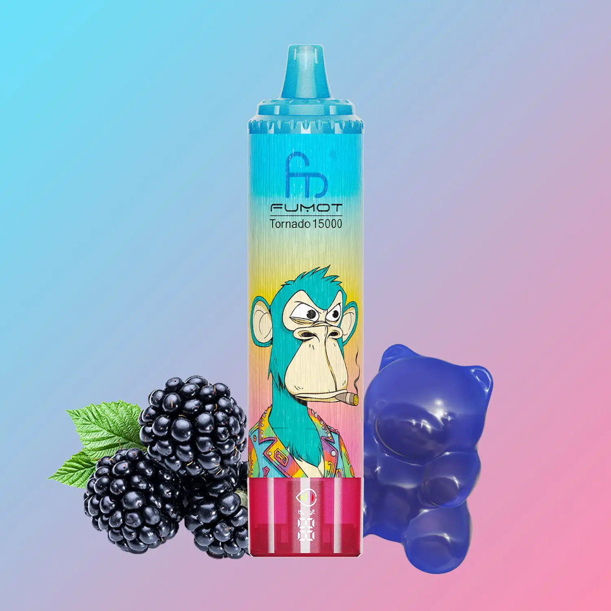 Fumot Tornado Vape 15000 - Blue Razz Gummy Bear: S & spritzig Fumot Tornado Vape 15000 - Blue Razz Gummy Bear: S & spritzig