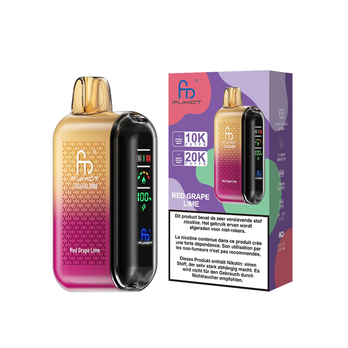 Fumot Tornado 20000 - Red Grape Lime 2
