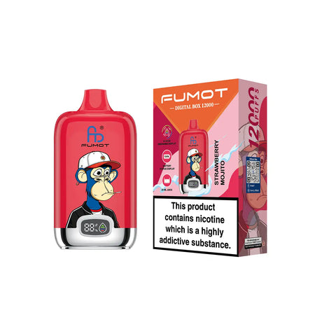 Fumot Tornado Vape 12000 Digital Box 12k - Strawberry Mojito 2