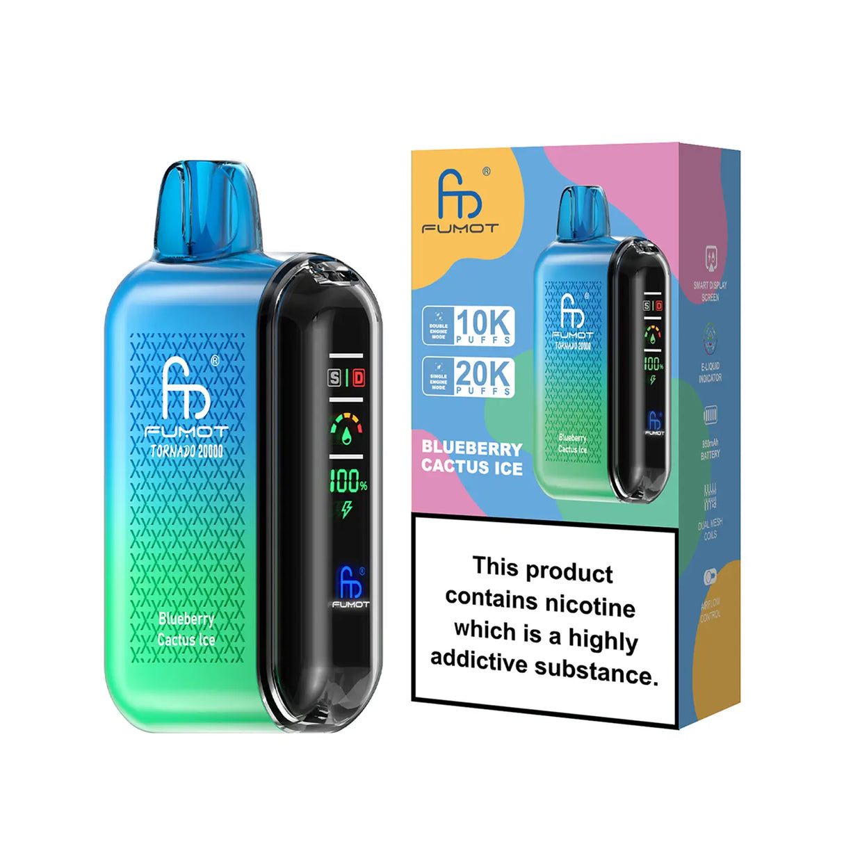 Fumot Tornado 20000 - Blueberry Cactus Ice - 2